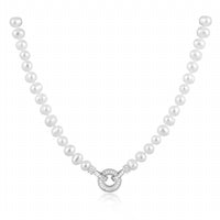Sahira - Kelly Pearl Necklace With Cubic Zirconia Stones