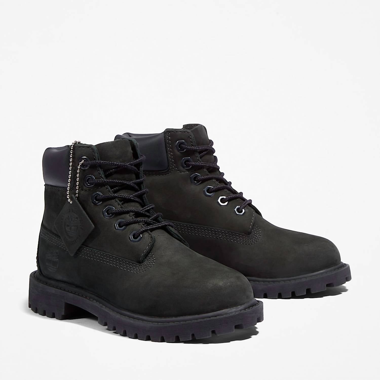 Timberland Boys Premium Waterproof 6-inch Padded Collar Boots in black - kids' boots - alternate view