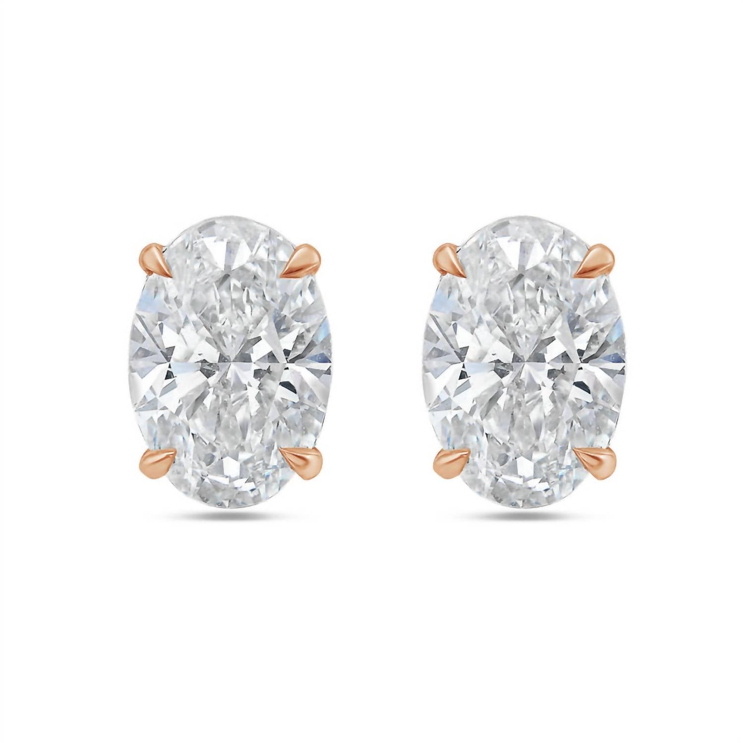 Diana M Jewels - 12.00 Cts Lab Grown Oval Cut Stud Earrings