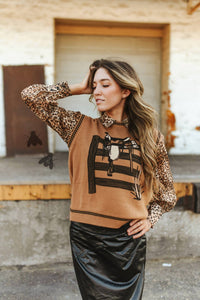 2FlyCo Laredo Sweater Vest in saddle - women's sweater - alternate view