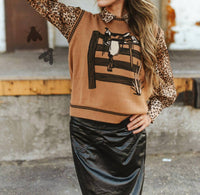 2FlyCo Laredo Sweater Vest in saddle - women's sweater - detail view