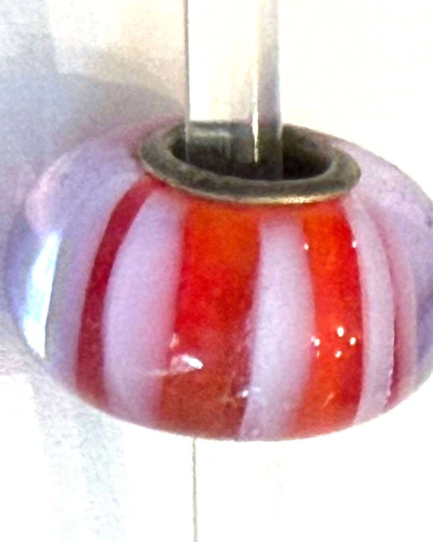 Trollbeads Women's Universal Charm Bead in unique red lilac stripes bead - women's item - detail view