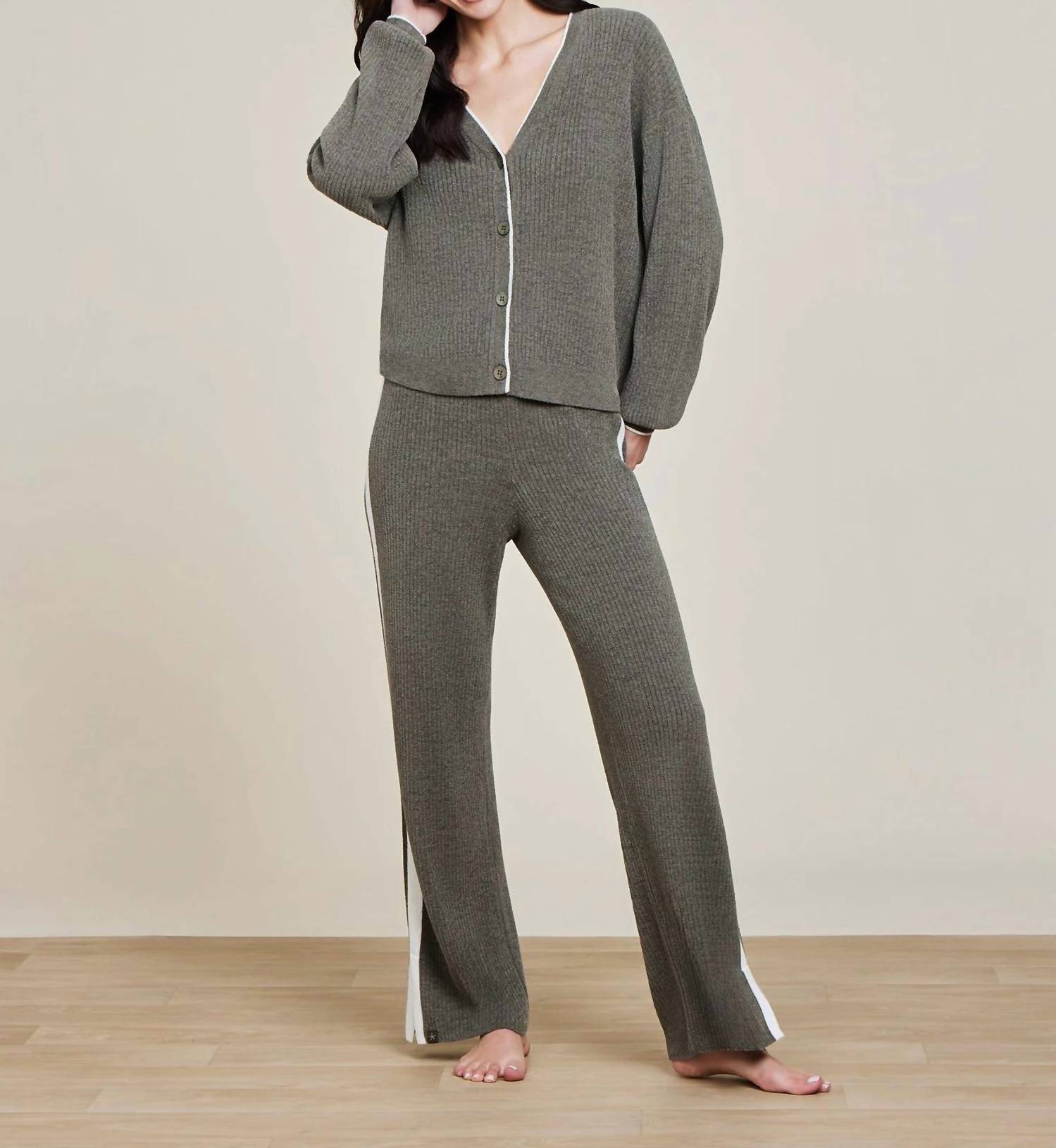Barefoot Dreams - Cozychic Ultra Lite Contrast Ribbed Cardigan
