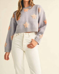 Mable - Long Sleeve Cropped Knit Sweater