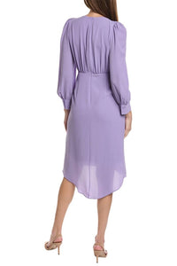 Maggy London - Pleated Ruched Long Sleeve Dress