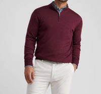 PETER MILLAR Autumn Crest Quarter Zip Sweater in autumn foliage - men's sweater