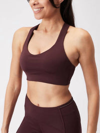 New Balance Women's Power X Bra in burgundy - women's intimate