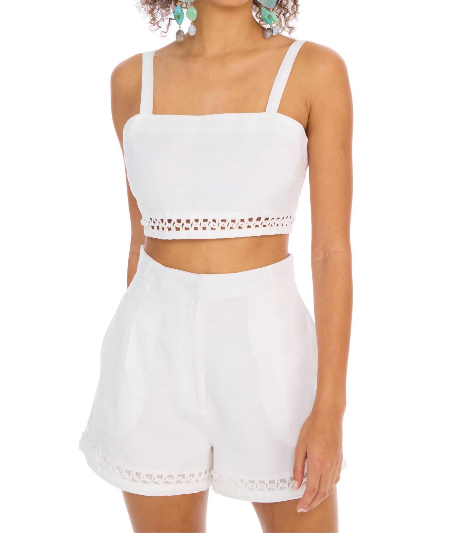 ALLISON NEW YORK Elodie Crop Top in white - women's shirt - alternate view
