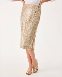 Lilly Pulitzer Kendrick Midi Skirt in gold metallic treasure box sequin knit - women's skirt - view 4