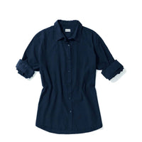 KULE Women's The Blanca Top in navy - women's shirt - alternate view