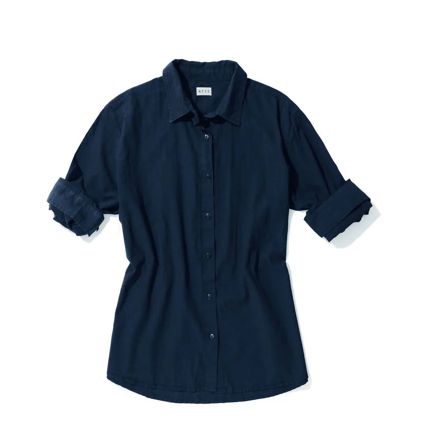 KULE Women's The Blanca Top in navy - women's shirt - alternate view