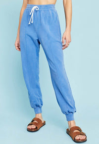 PROJECT SOCIAL T Sana Washed Seamed Pant in yacht blue - women's pants