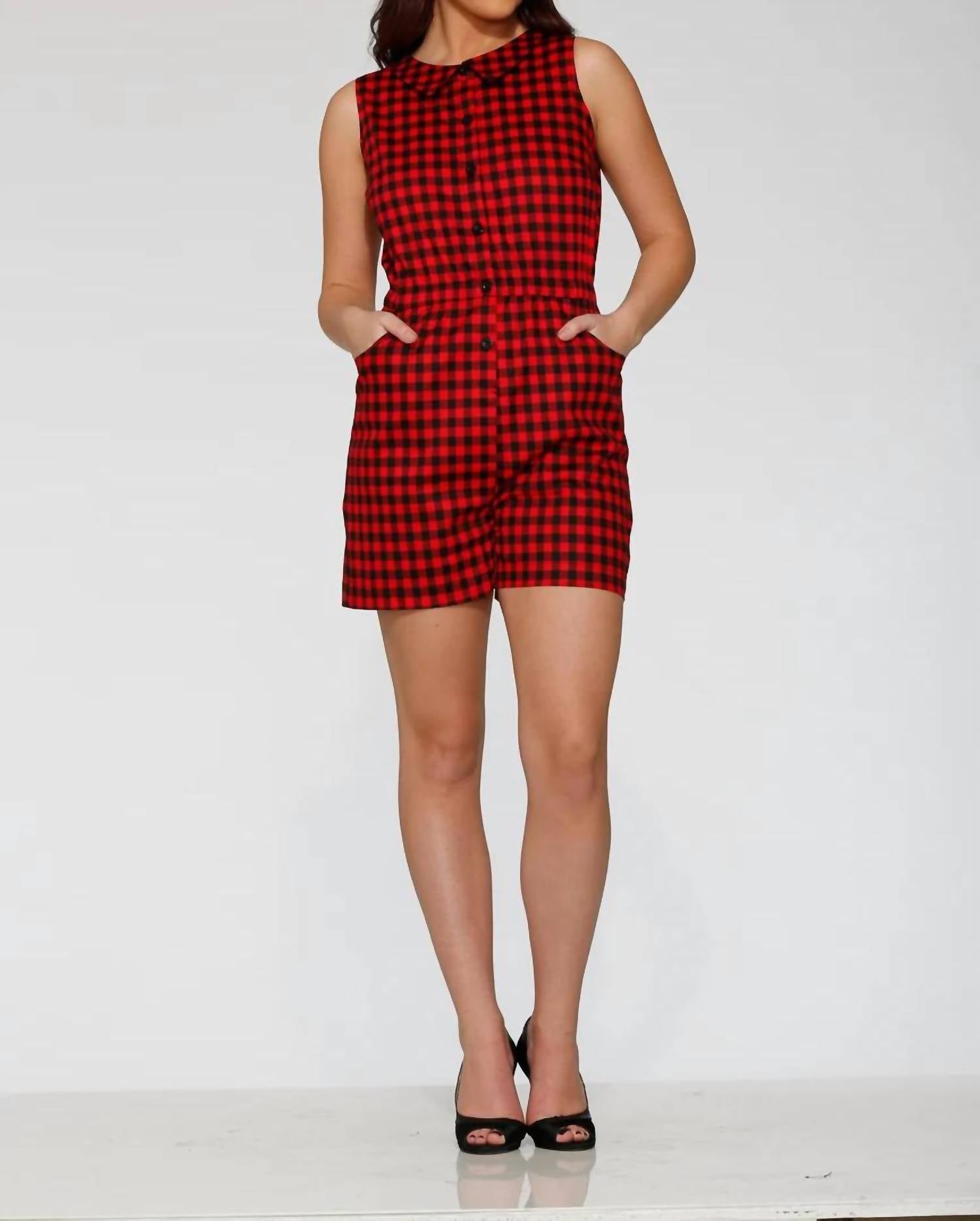 Orchid Bloom - Checkmate Sleeveless Romper