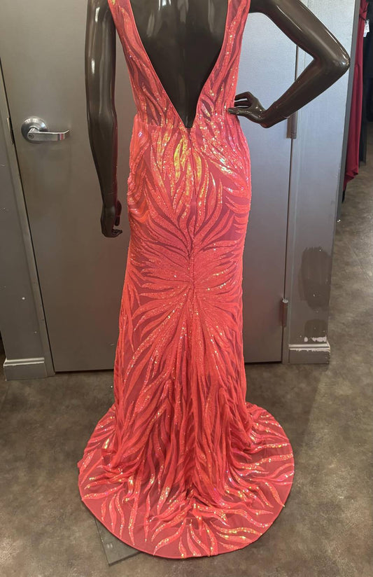 Alyce Paris - Long plunging neckline Fit N Flare