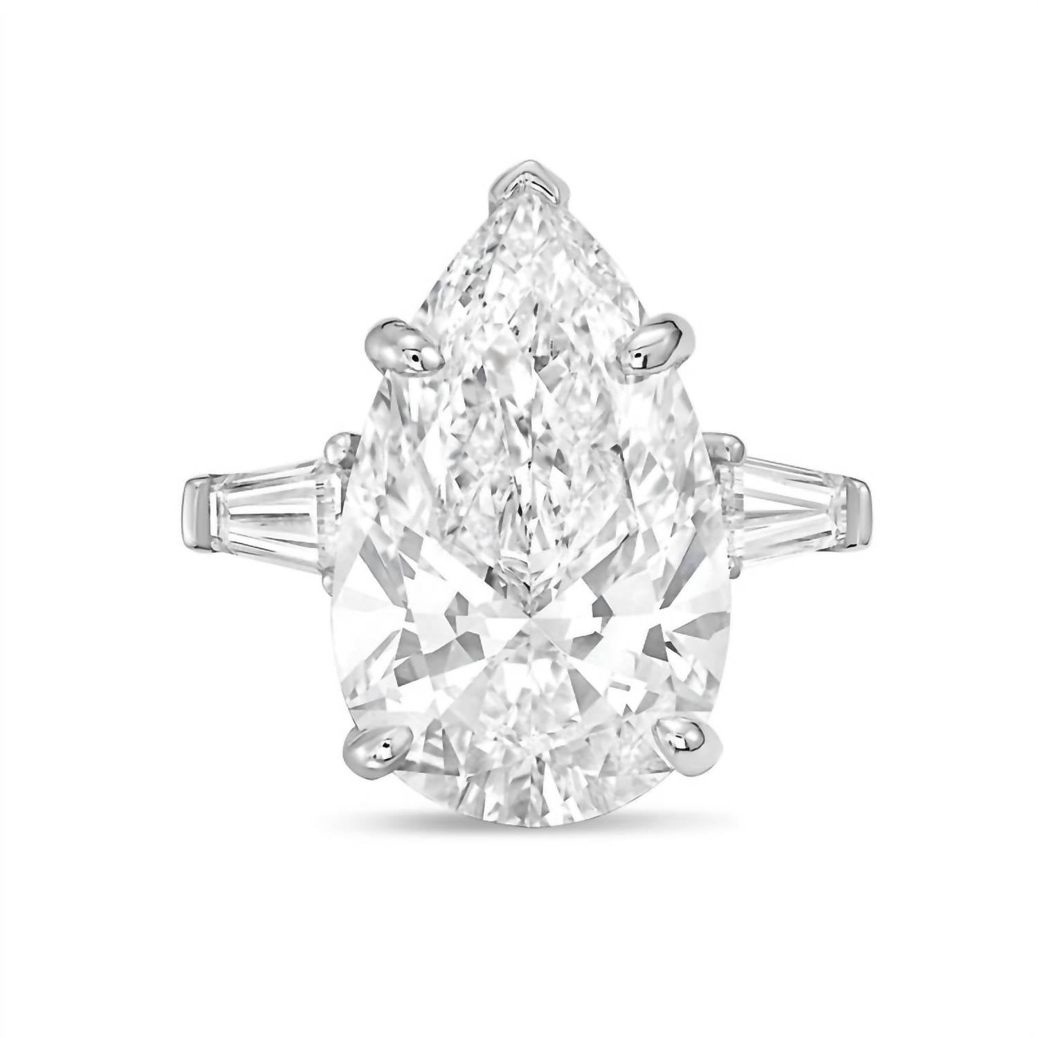 Diana M Jewels - Women's Pear & Baguette Lab-Grown Diamond Ring (6.00 Ct) - Elegant