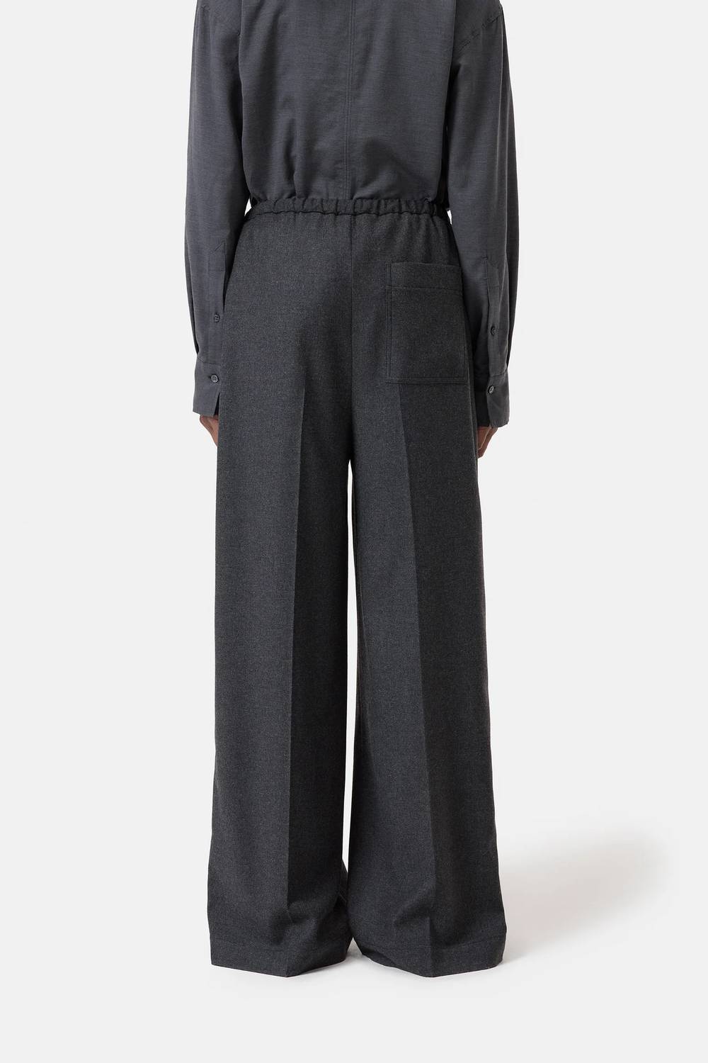 CLOSED Wynston Wide Leg Pants in anthracite melange - women's pants - detail view