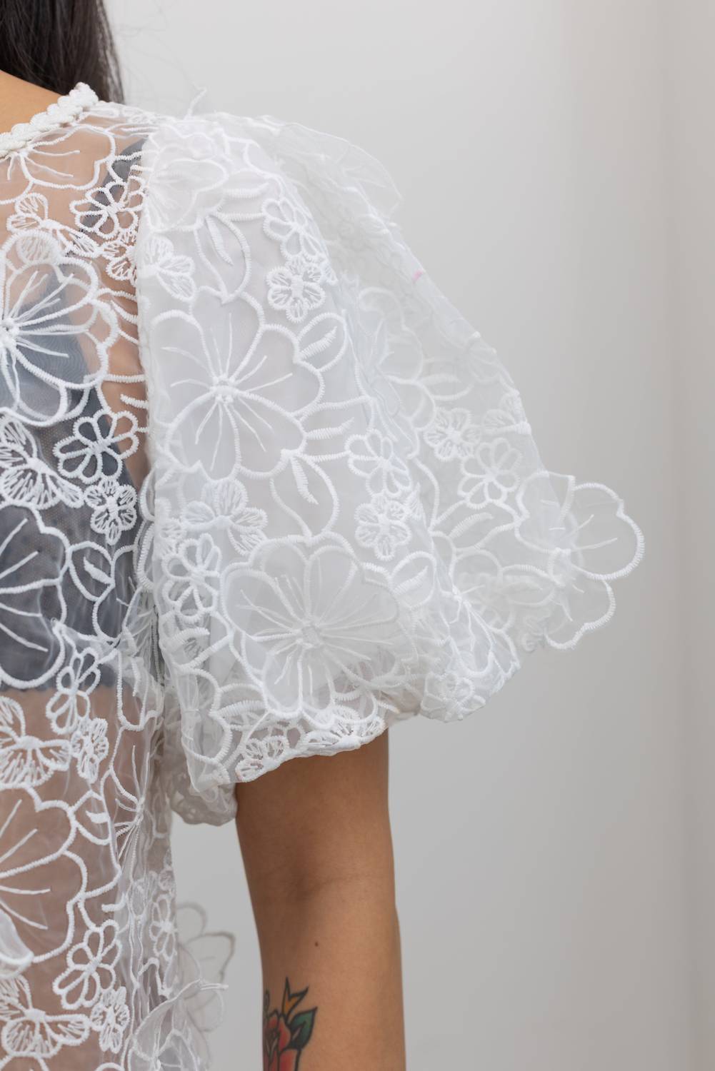 Collective - Floral Embroidered Organza Blouse