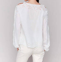 Charlie B - Crew Neck Eyelet Top