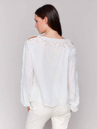 Charlie B - Crew Neck Eyelet Top