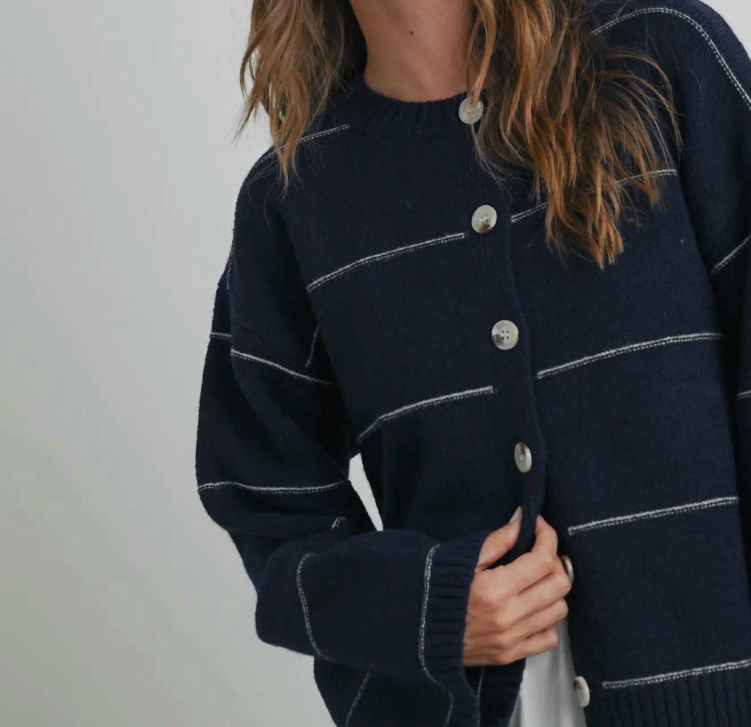 Buttermelon - Nova Button Front Striped Cardigan