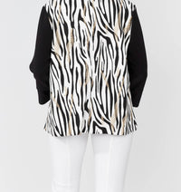 Frank Lyman - Zebra Print 3/4 Sleeves Jacket