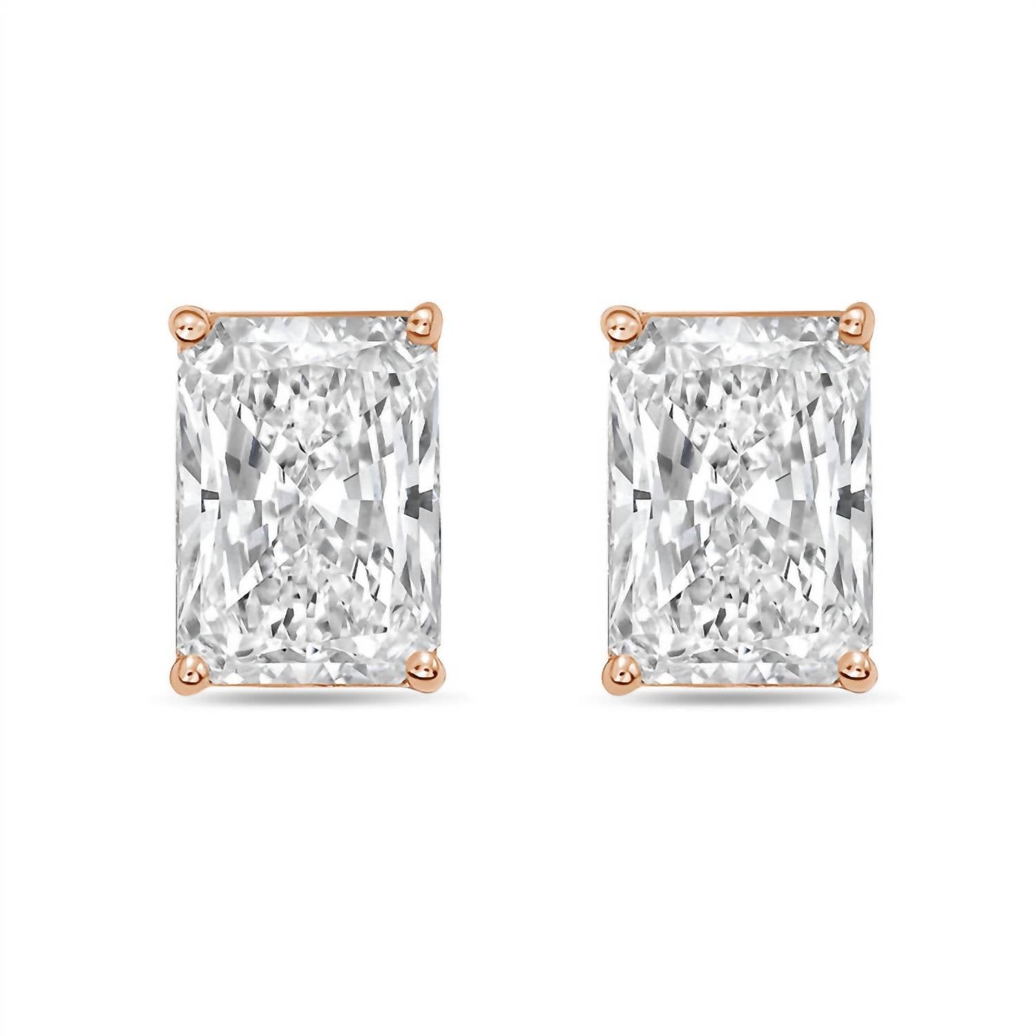 Diana M Jewels - Women's Radiant Lab-grown Diamond Stud Earrings (1.50 Tcw) - Petite