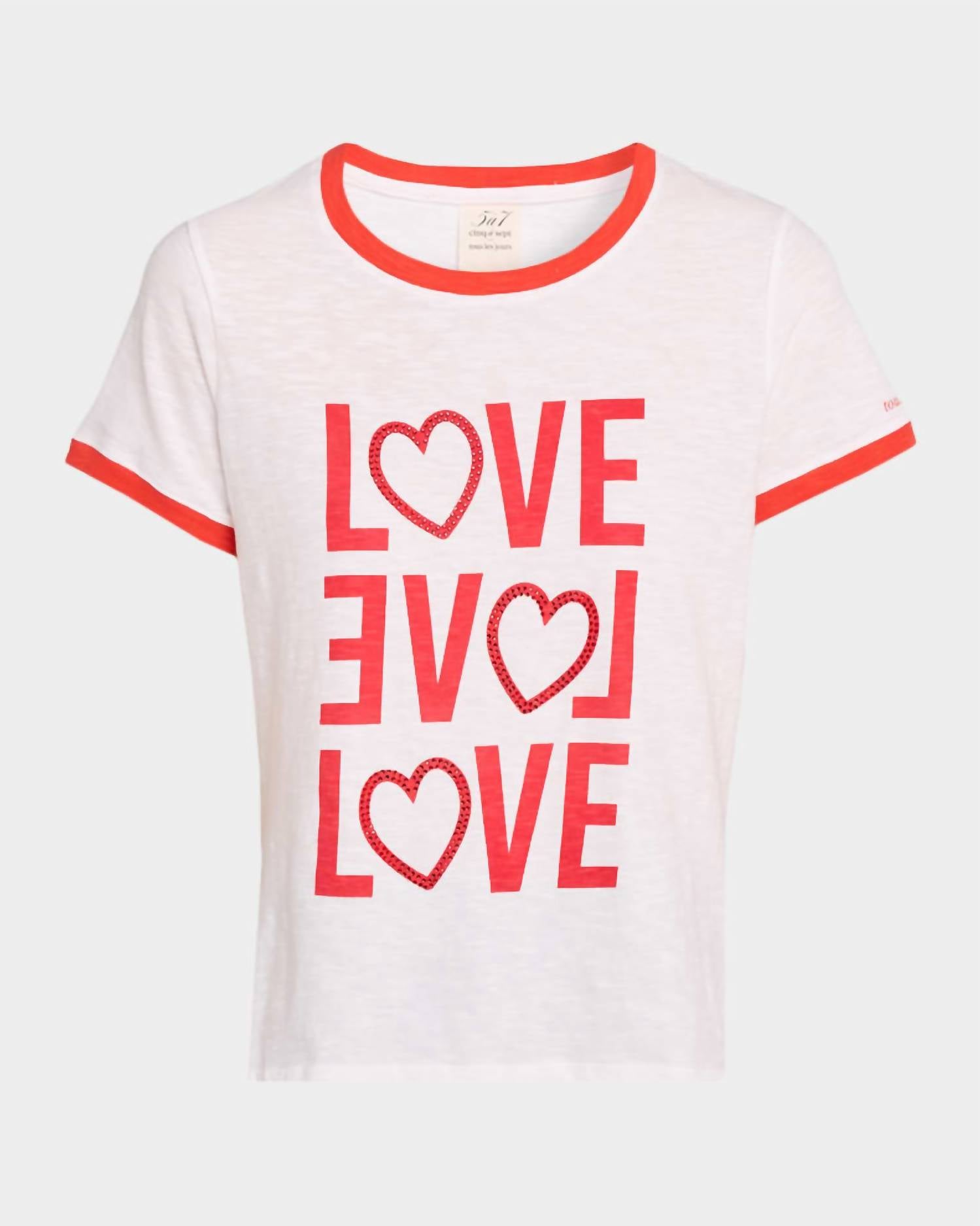 Cinq A Sept - Rhinestone Love Ringer Tee