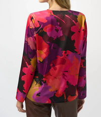 Joseph Ribkoff - Floral Satin Long Sleeves Top