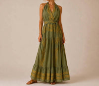 Mystery Resort - Sienna Halter Maxi Dress