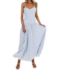 TCEC Oceanview Striped Maxi Dress in light blue - women's dress - view 4