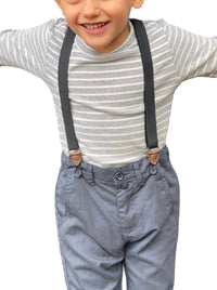 Me & Henry - Boy's Bradford Woven Trousers With Removable Suspenders