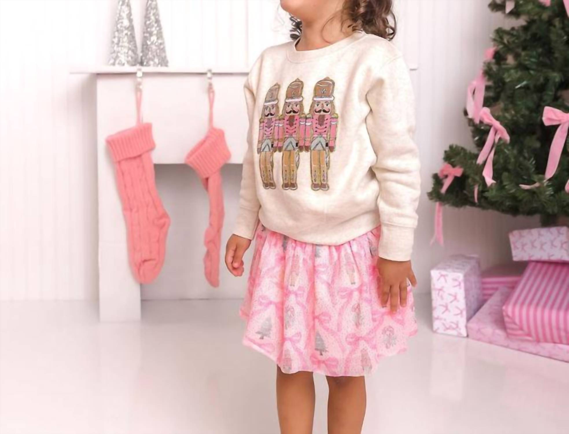 SWEET wink Pastel Nutcracker Patch Sweatshirt in natural - kids' shirt