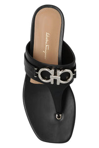 Salvatore Ferragamo - Women's Calfskin Riki Gancini Bit Thong Sandals