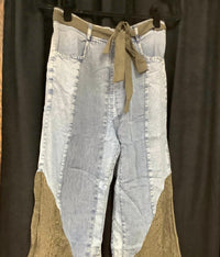 Young Threads - Women's Wild West Rhapsody Denim Lace Flare Pants