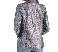 STEVE MADDEN Payton Sequined Boyfriend Blazer in silver - women's jacket - alternate view