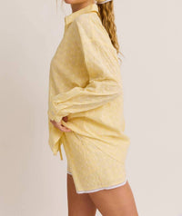 Le Lis - Eyelet Button Down Lace Trim Shorts & Head Scarf Three-Piece Set