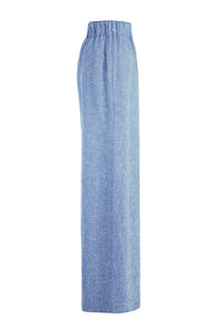 BONDI BORN Women's Universal Linen Trousers in denim - women's pants - alternate view