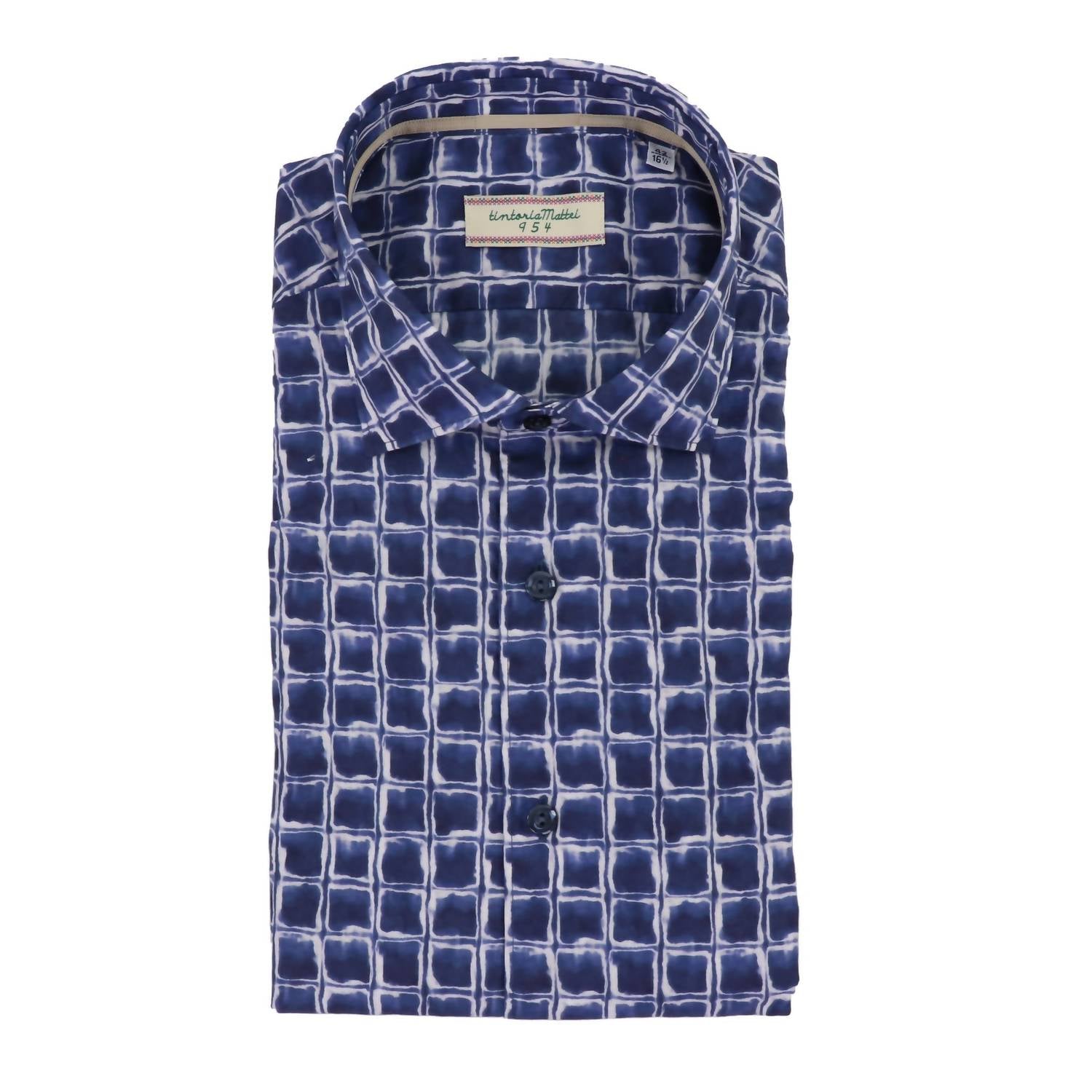 Tintoria Mattei - Men's Tintoria Mattei Watercolor Windowpane Sport Shirt