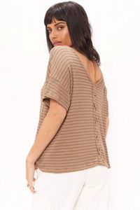 PROJECT SOCIAL T Isadora Back Lace Up Tee in brown - women's t-shirt - alternate view