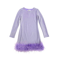 Lola + The Boys Shimmer Feather Dress in lavender - kids' dress - view 4