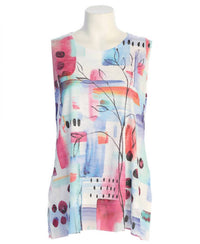 Jess & Jane Women's Poetry Burnout Sleeveless Top in multi - women's blouse