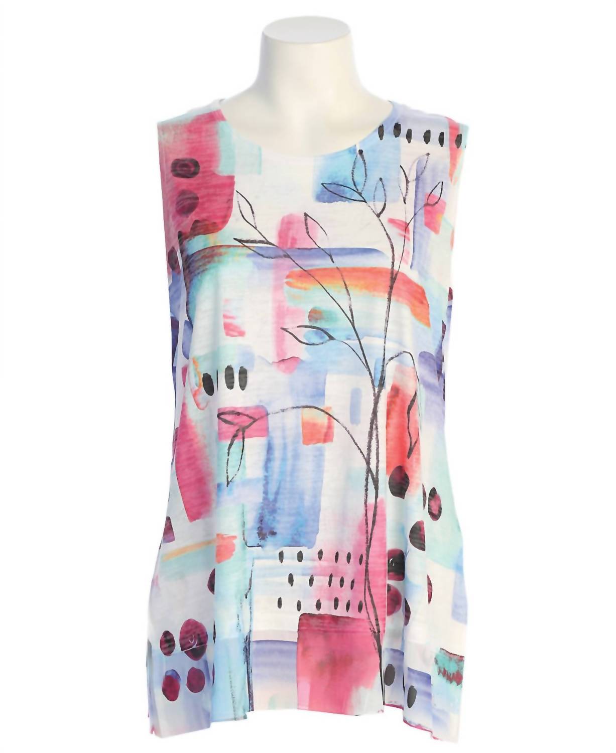 Jess & Jane Women's Poetry Burnout Sleeveless Top in multi - women's blouse