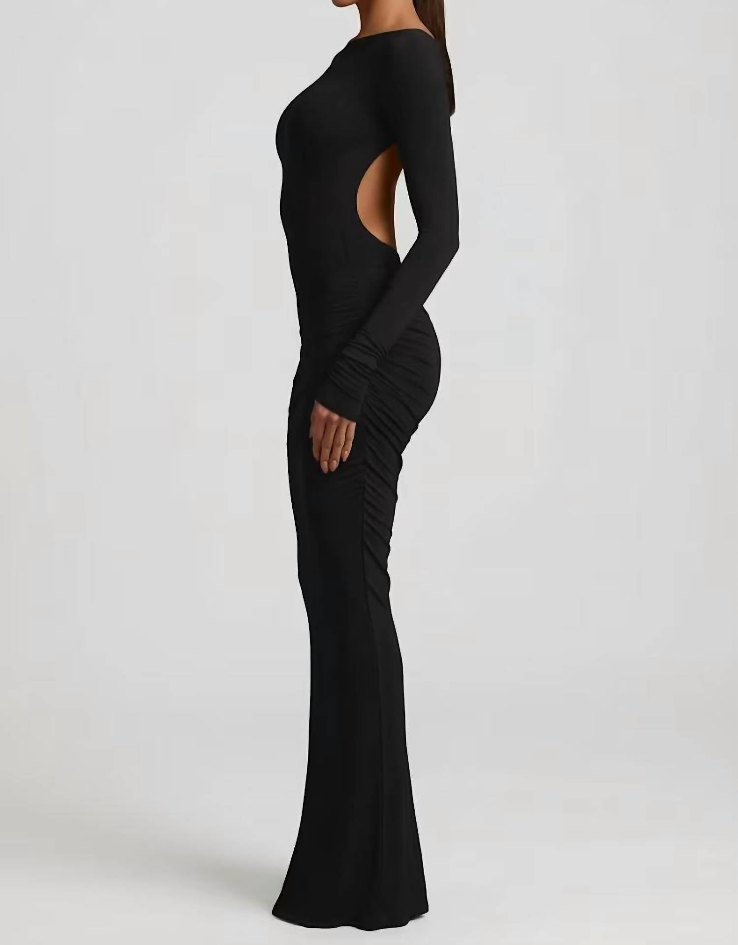 Oh Polly - Regine Modal Ruched Backless Maxi Dress