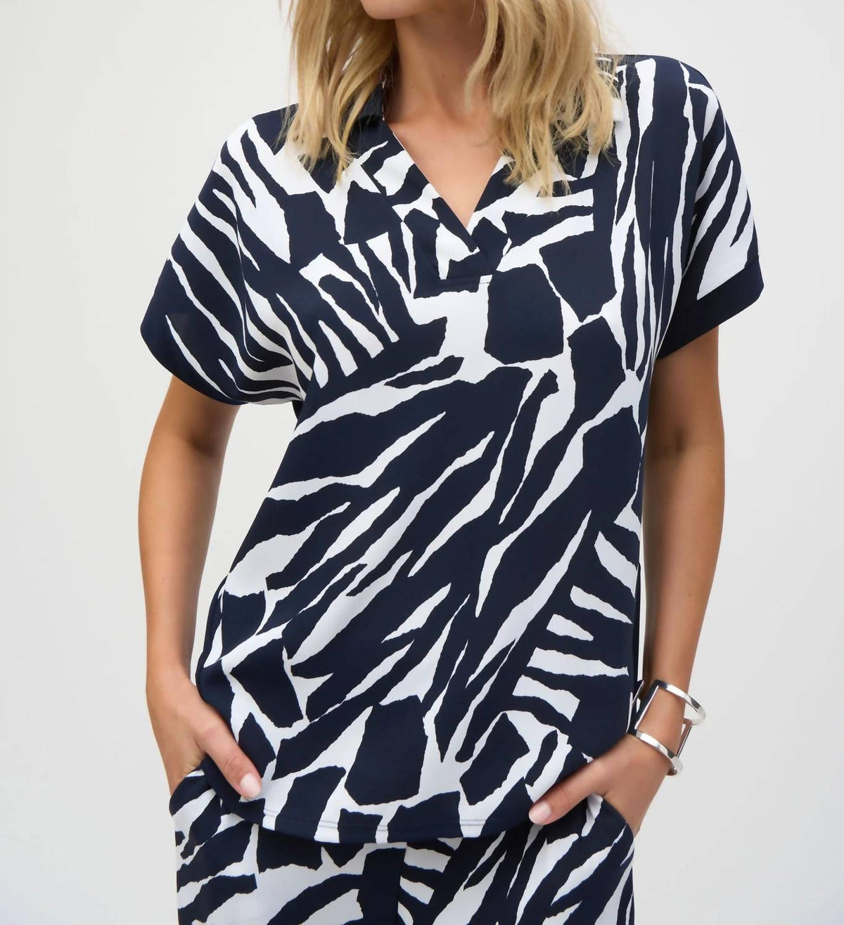 Joseph Ribkoff - Abstract Print Boxy Top