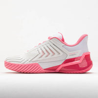 K-Swiss Women's Ultrashot 4 Tennis Shoe in white neon pastel pink hot neon pink - women's shoe - detail view