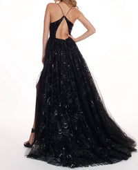 Rachel Allan - Fully Sequined Gown With Sheer Overlay