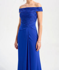 Joseph Ribkoff - Ruched Off-shoulder Evening Dress