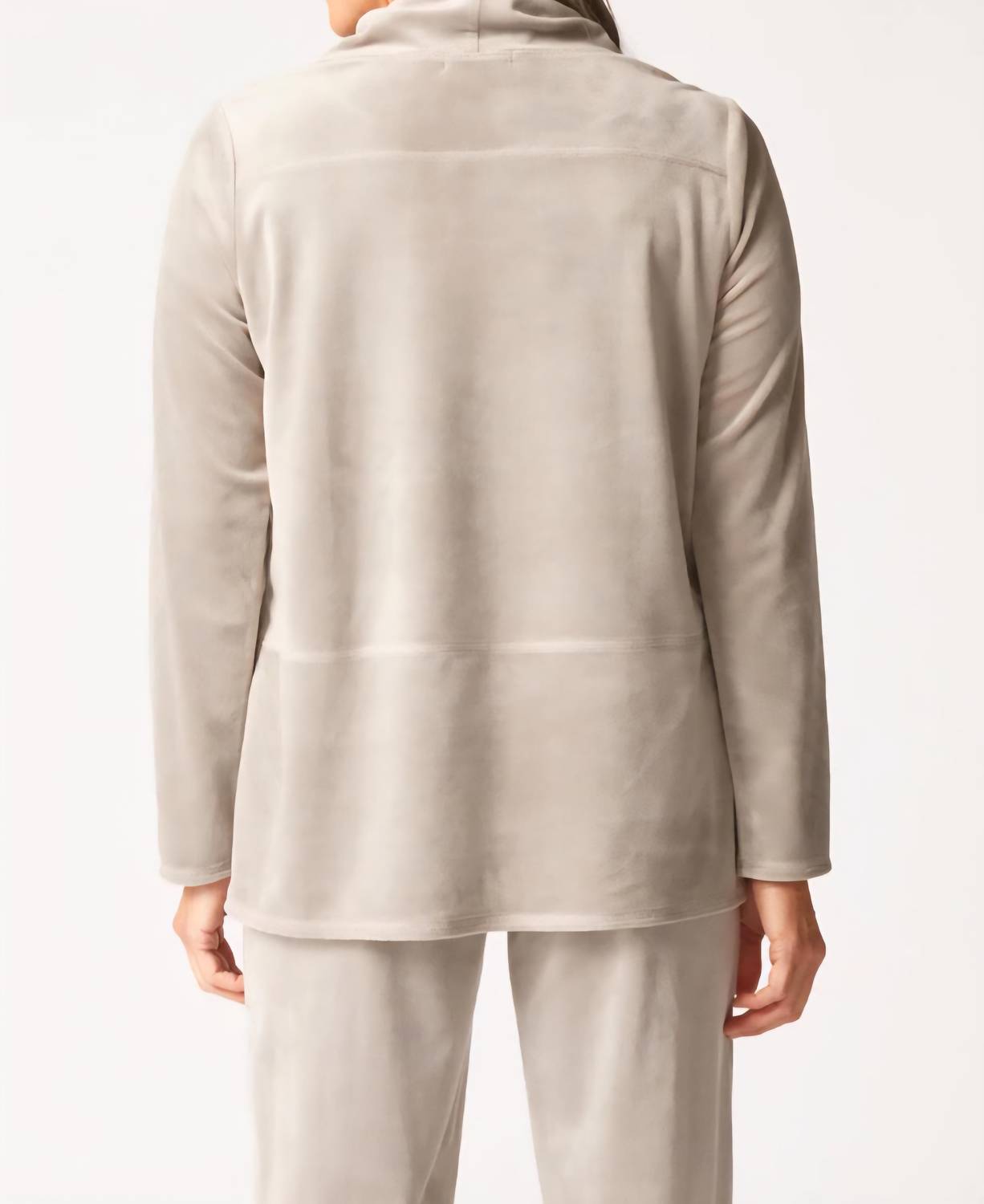habitat Cozy Velour Tranquil Top in latte - women's long sleeve top - detail view