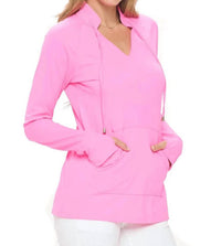 Aryeh - Split V-neck With High Stand Collar Pullover Top