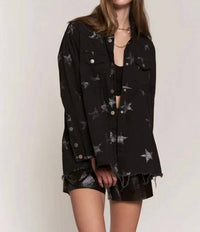 J.Nna - Star Print Waist Shirring Jean Jacket